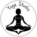 Vector logo for yoga studio. a girl in lotus pose